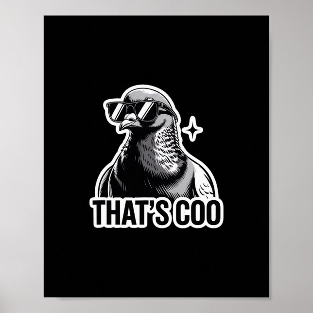 Affiche C'est Coo - Pigeon Drôle Avec Des Lunettes De Sole (Devant)