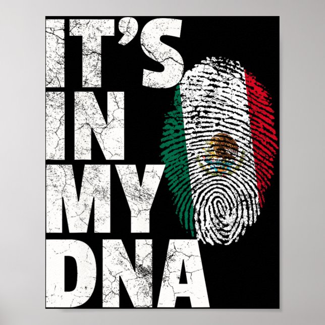 Affiche C'est Dans Mon Adn Drapeau Mexicain Du Mexique Cin (Devant)