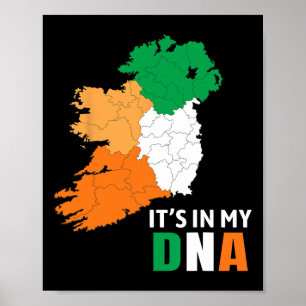 Affiche C'est Dans Mon Adn Irlande Drapeau Irlandais Cadea