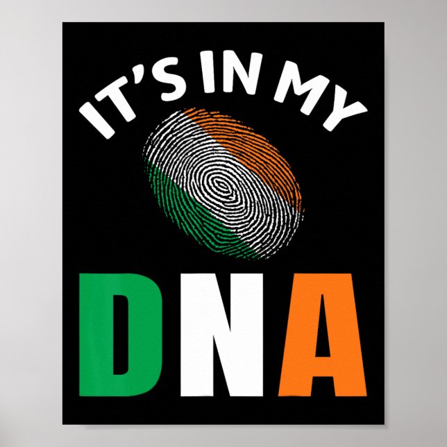 Affiche C'est Dans Mon Adn Irlande Drapeau Irlandais Cadea (Devant)