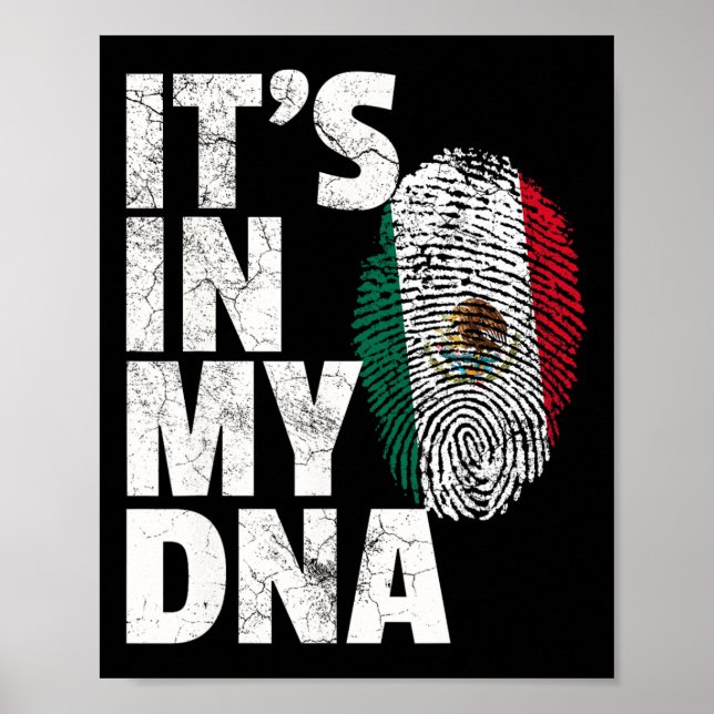 Affiche C'est dans mon Adn Mexicain drapeau Cinco De Mayo  (Devant)