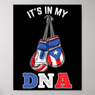 Affiche C'Est Dans Mon Adn Puerto Rican Boxe