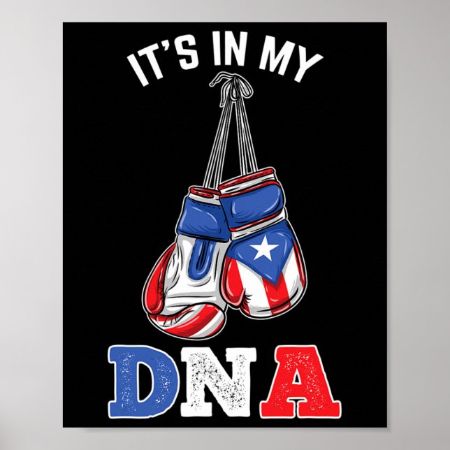 Affiche C'Est Dans Mon Adn Puerto Rican Boxe (Devant)