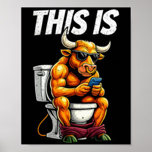 Affiche C'est de la Merde - Toilettes de Vache Humour