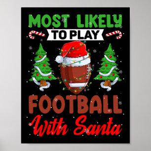 Affiche C'Est Drôle De Jouer Au Football Avec Père Noël Ch