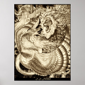 Affiche C'EST FINI - Lion De Juda Vs. Serpent Ailé