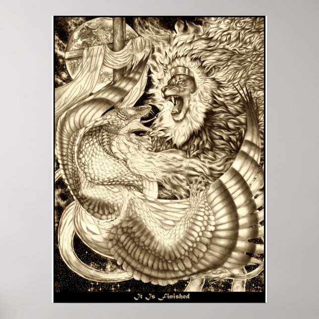 Affiche C'EST FINI - Lion De Juda Vs. Serpent Ailé (Devant)