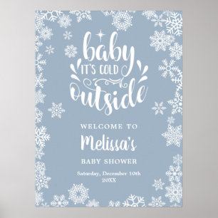 Affiche C'est froid dehors garçon Bienvenue à la baby show