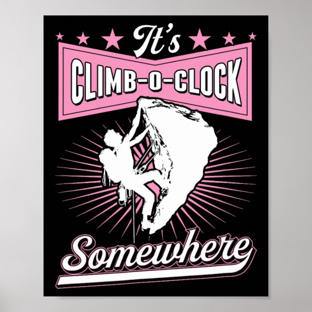 Affiche C'est grimper à l'horloge quelque part Rétro  (Devant)