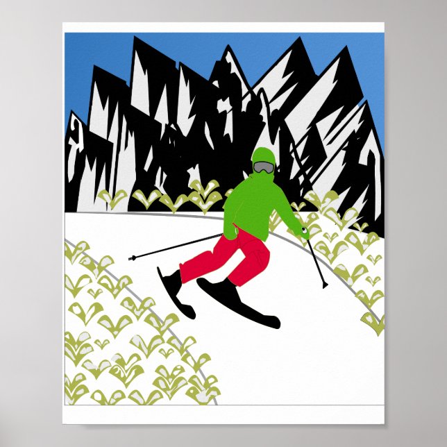 AFFICHE C'EST HIVER - SKI À L'ESPRIT. (Devant)