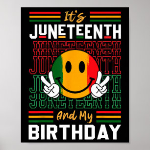 Affiche C'est Juneteenth et mon anniversaire Histoire de l