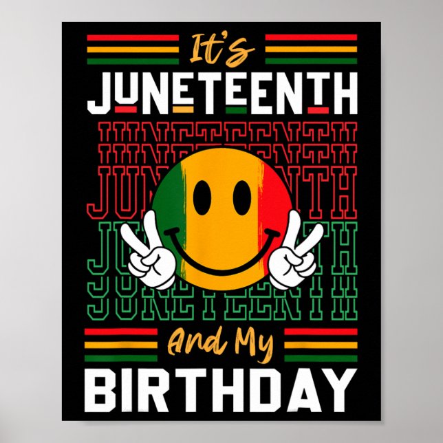 Affiche C'est Juneteenth et mon anniversaire Histoire de l (Devant)