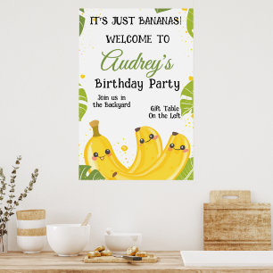 Affiche C'est juste des bananes Fête d'anniversaire tout â