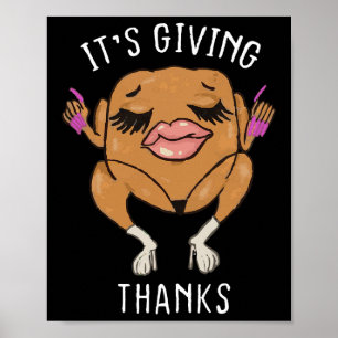 Affiche C'est la dinde de remerciement drôle mème de Thank