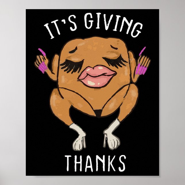 Affiche C'est la dinde de remerciement drôle mème de Thank (Devant)