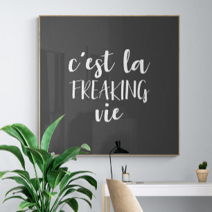 Affiche C'est La Freaking Vie Funny Citation Française