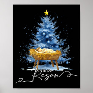 Affiche C'est la raison Jesu chrétien arbre de Noël Nativi