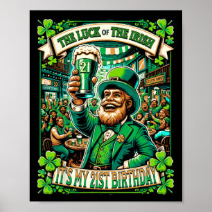 Affiche C'est la Saint-Patrick Mon 21e anniversaire Joyeux