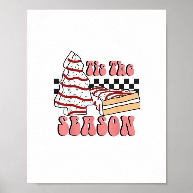 Affiche C'est La Saison Arbre De Noël Groovy Rétro Debbie  (Devant)