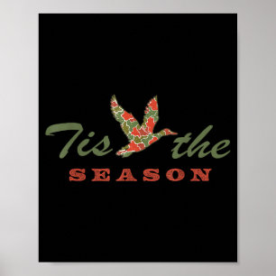 Affiche C'est la saison Camo Canard Noël Xmas Fête Homme