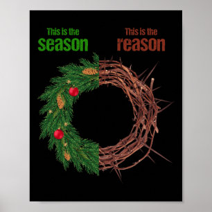 Affiche C'est La Saison C'est La Raison De Noël Chrétien C