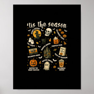 Affiche C'est la saison chapeau de Père Noël Rétro Vintage