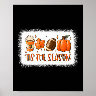 Affiche C'Est La Saison Citrouille Leaf Latte Fall Footbal