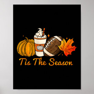Affiche C'Est La Saison Citrouille Leaf Latte Fall Thanksg
