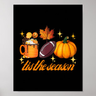 Affiche C'Est La Saison Citrouille Leaf Latte Fall Thanksg