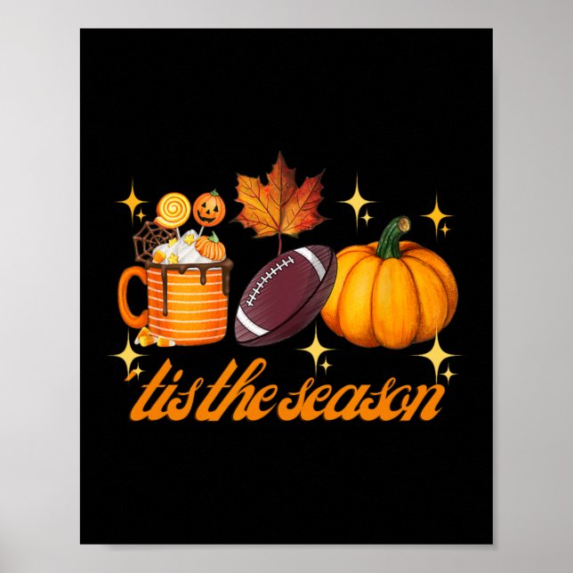 Affiche C'Est La Saison Citrouille Leaf Latte Fall Thanksg (Devant)