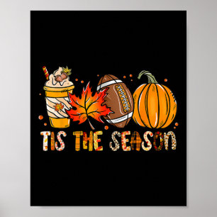 Affiche C'Est La Saison Citrouille Leaf Latte Fall Thanksg