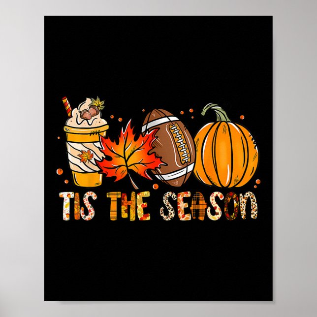 Affiche C'Est La Saison Citrouille Leaf Latte Fall Thanksg (Devant)