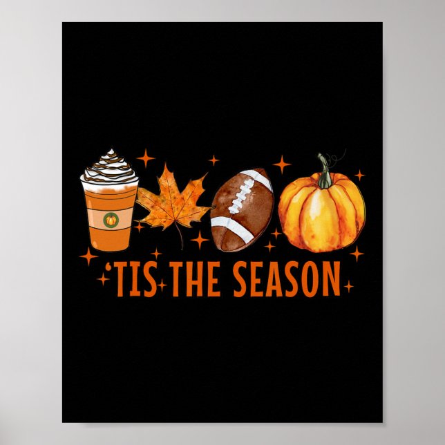 Affiche C'Est La Saison Citrouille Spice Latte Halloween A (Devant)