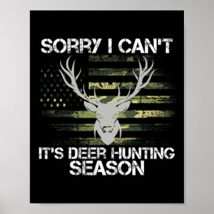 Affiche C'est la saison de chasse aux cerfs Usa Drapeau Fu