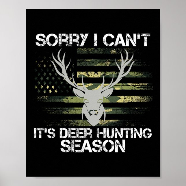Affiche C'est la saison de chasse aux cerfs Usa Drapeau Fu (Devant)