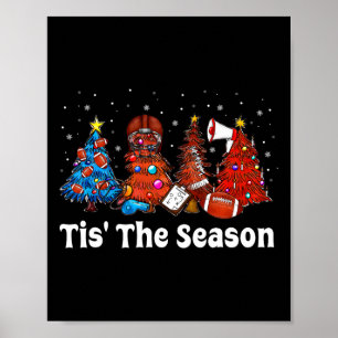 Affiche C'est la saison de football Noël Ornements pour An