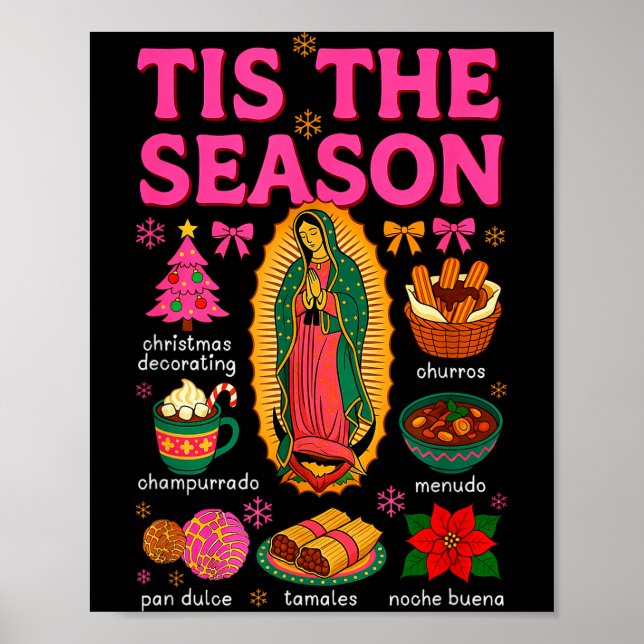 Affiche C'est la saison de la nourriture mexicaine de Noël (Devant)