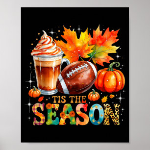 Affiche C'est la saison de l'automne café football cadeau