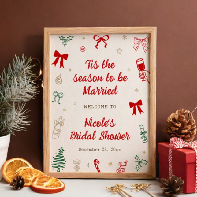 Affiche C'est la saison de Noël : Bienvenue à la fête prén (Créateur téléchargé)