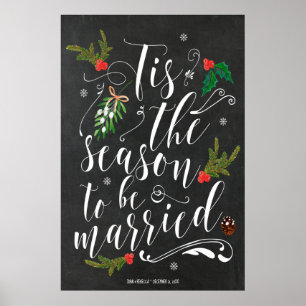 Affiche C'est la saison de se marier panneau de mariage d'