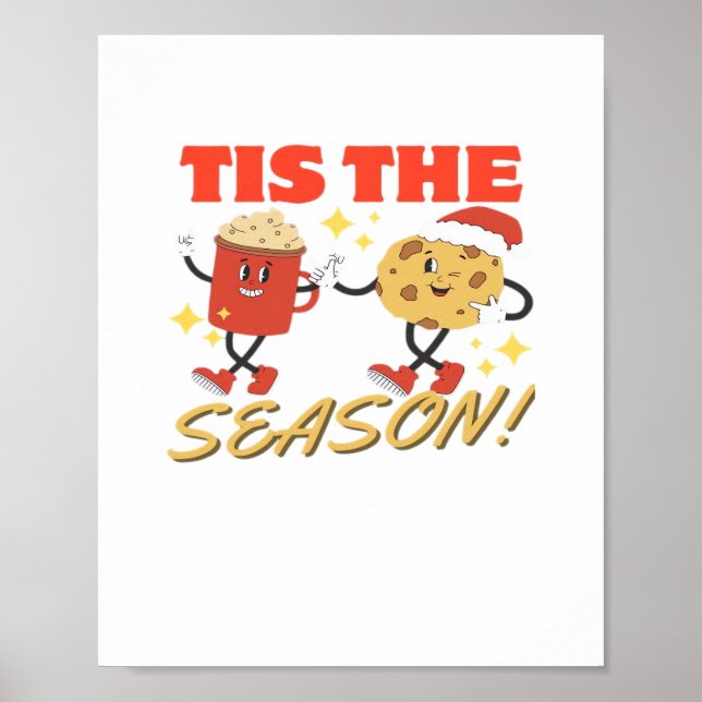 Affiche C'est la saison des personnages rétro de Noël (Devant)