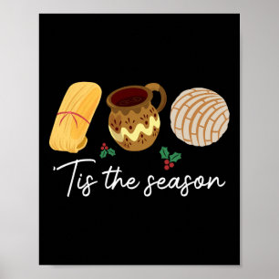 Affiche C'est la saison des tamales Noël amusant mexicain