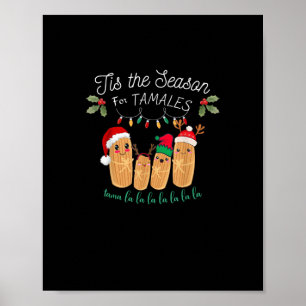 Affiche C'est la saison des tamales Noël mexicain moderne