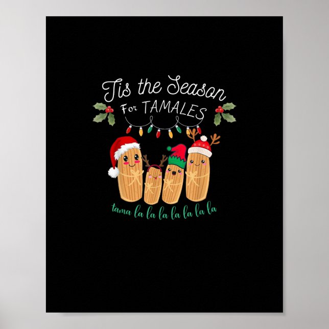 Affiche C'est la saison des tamales Noël mexicain moderne (Devant)