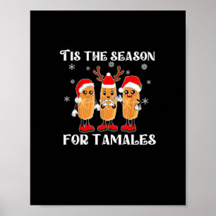 Affiche C'est la saison des tamales Noël mexicain moderne