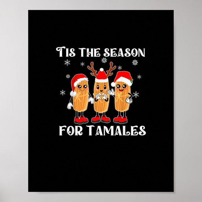 Affiche C'est la saison des tamales Noël mexicain moderne (Devant)