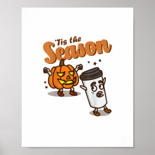 Affiche C'est la saison détester latte au potiron Hallowee