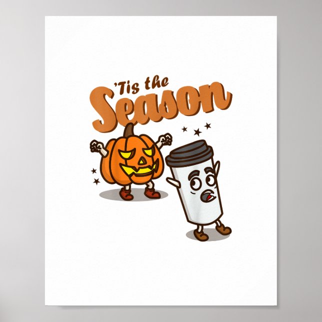 Affiche C'est la saison détester latte au potiron Hallowee (Devant)