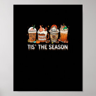 Affiche C'Est La Saison Football Citrouille Épice Hallowee