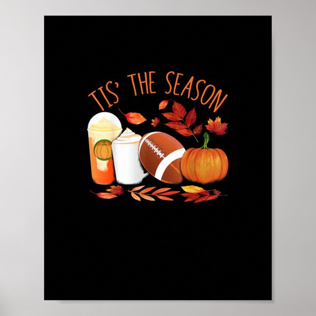 Affiche C'Est La Saison Football Citrouille Thanksgiving A (Devant)